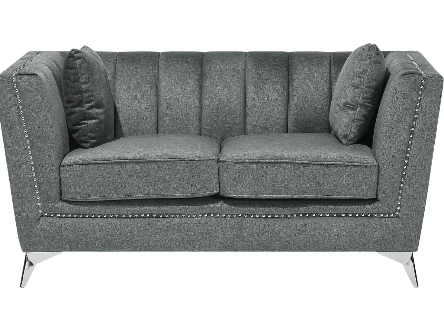Set da salotto 5 posti GAULA Velluto Grigio