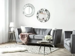 Set da salotto 5 posti GAULA Velluto Grigio