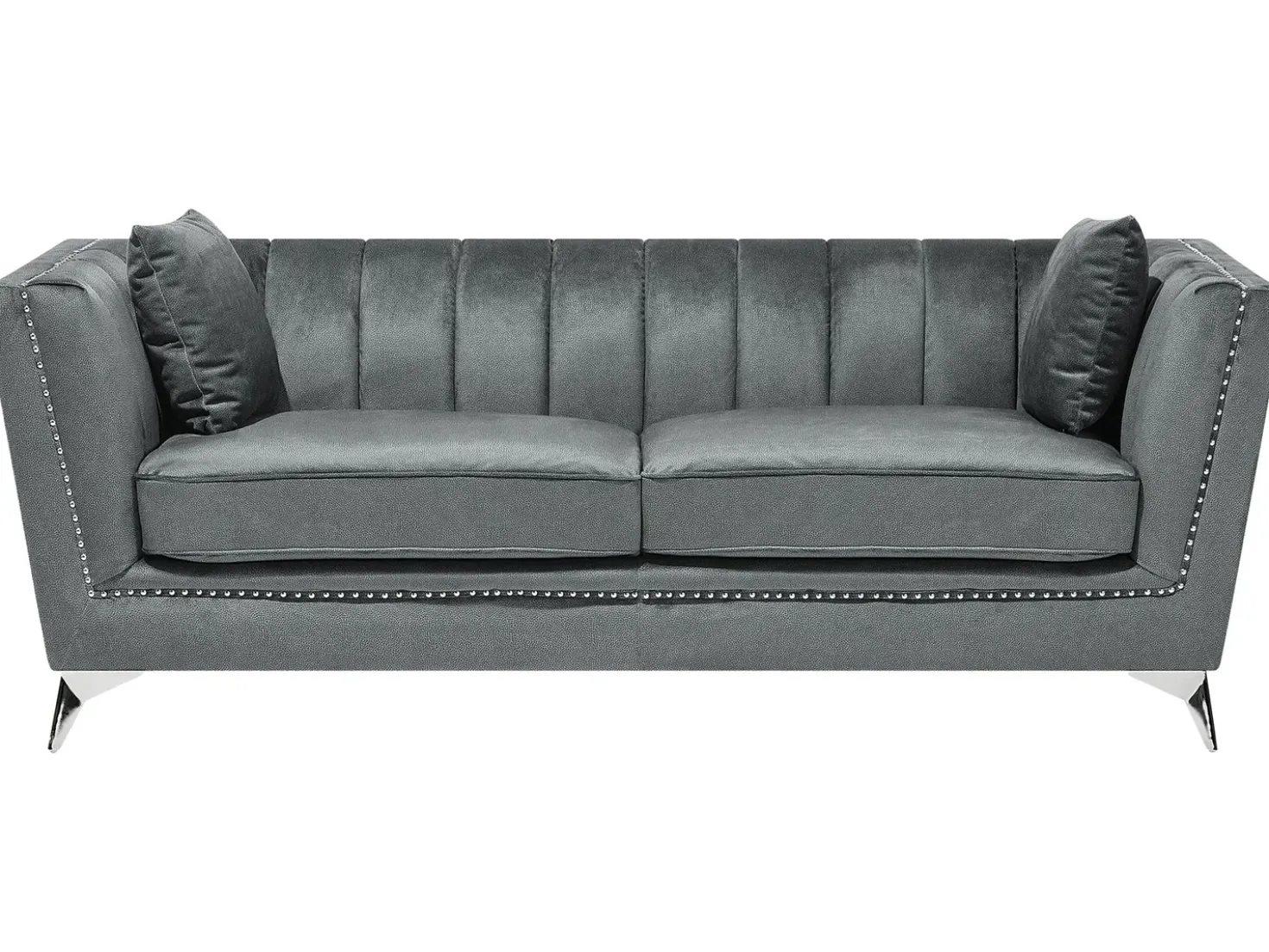 Set da salotto 5 posti GAULA Velluto Grigio