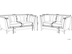 Set da salotto 5 posti GAULA Velluto Grigio