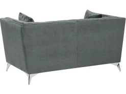 Set da salotto 5 posti GAULA Velluto Grigio
