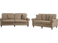 Set da salotto 5 posti GINNERUP Tessuto Marrone