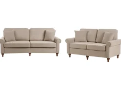 Set da salotto 5 posti GINNERUP Tessuto Tortora