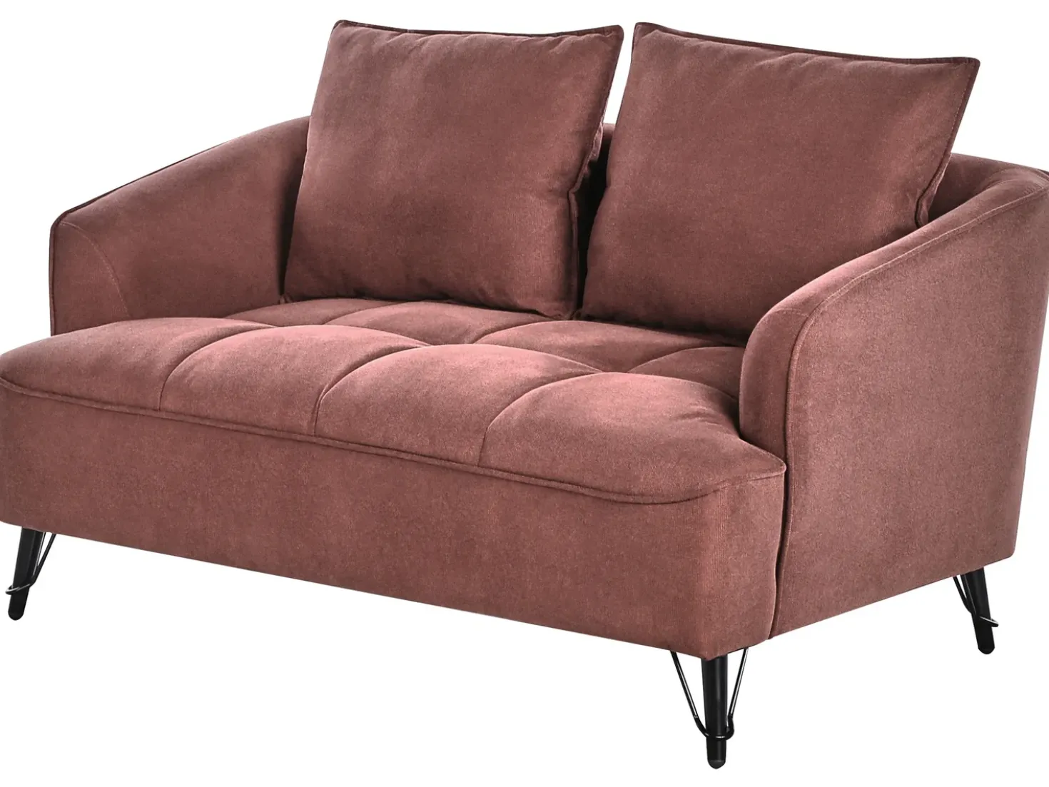 Set da salotto 5 posti HOBRO Tessuto Bordeaux
