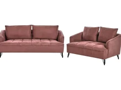 Set da salotto 5 posti HOBRO Tessuto Bordeaux