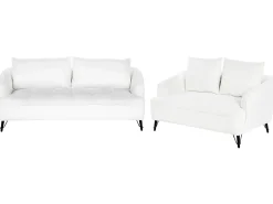 Set da salotto 5 posti HOBRO Bouclé Bianco