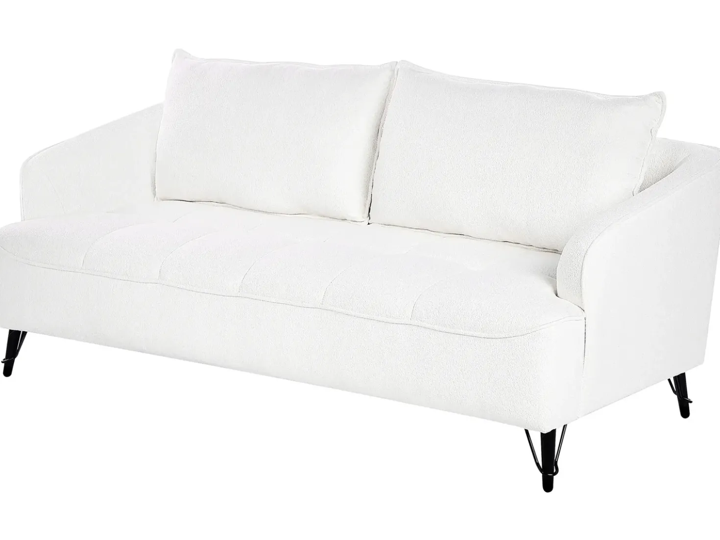 Set da salotto 5 posti HOBRO Bouclé Bianco