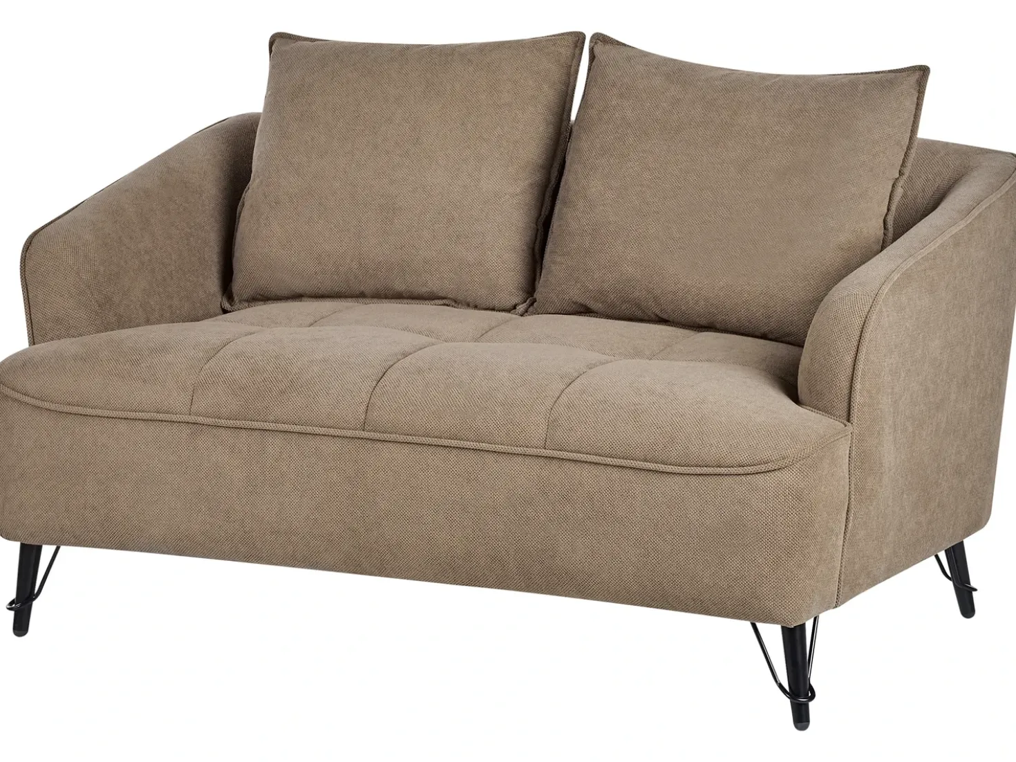 Set da salotto 5 posti HOBRO Tessuto Marrone chiaro
