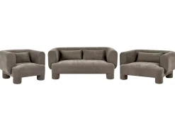 Set da salotto 6 posti HOGBO Tessuto Marrone