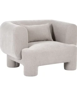Set da salotto 6 posti HOGBO Tessuto Beige con ottomana
