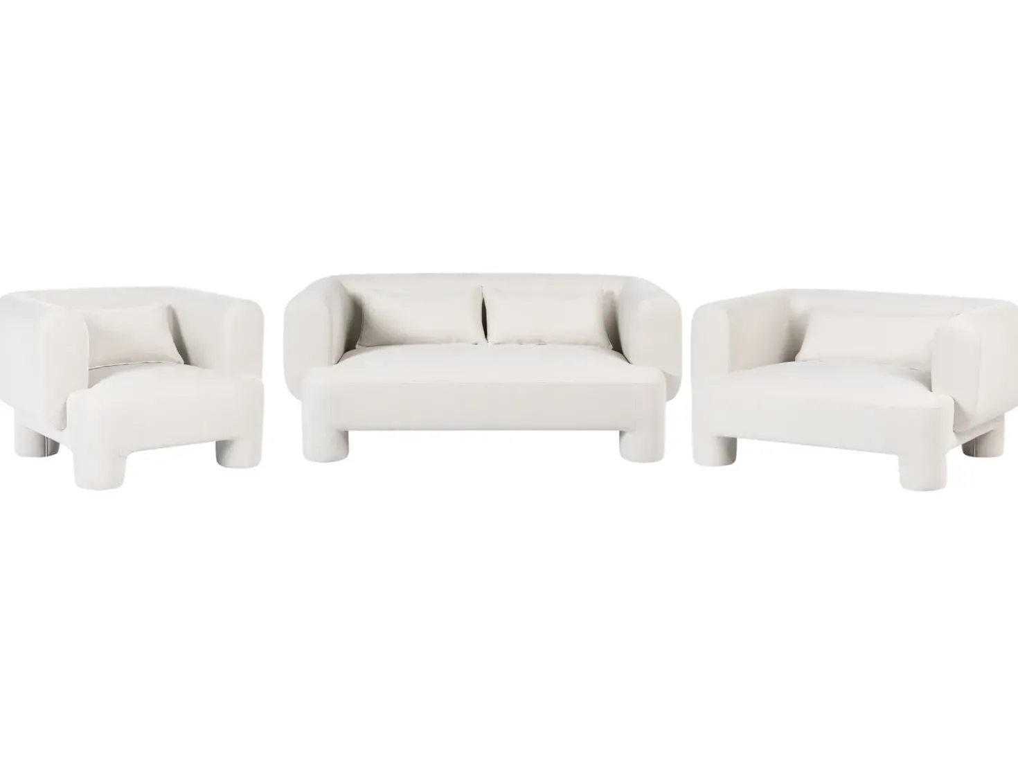 Set da salotto 6 posti HOGBO Tessuto Bianco