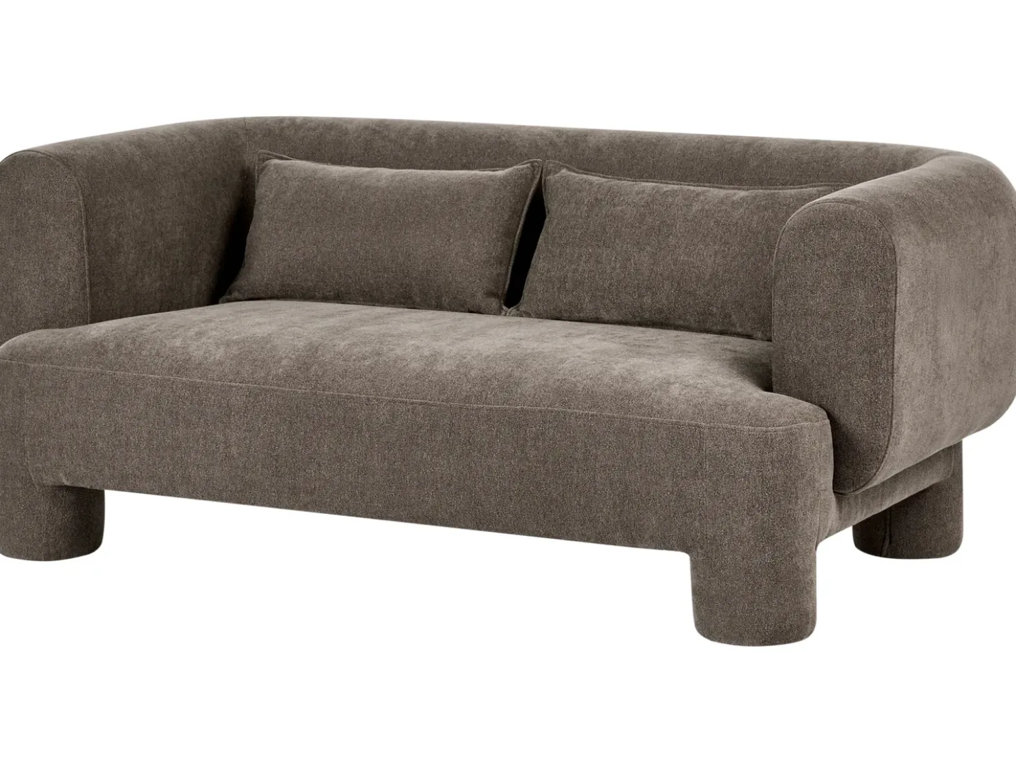 Set da salotto 6 posti HOGBO Tessuto Marrone con ottomana