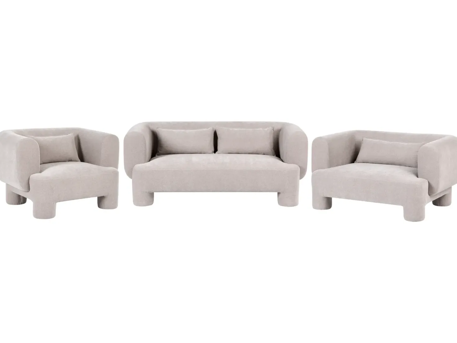 Set da salotto 6 posti HOGBO Tessuto Beige