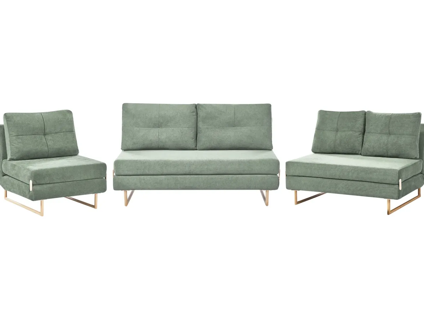 Set da salotto 6 posti JERSLEV Tessuto Verde chiaro