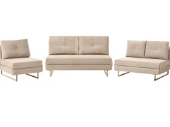 Set da salotto 6 posti JERSLEV Tessuto Marrone chiaro