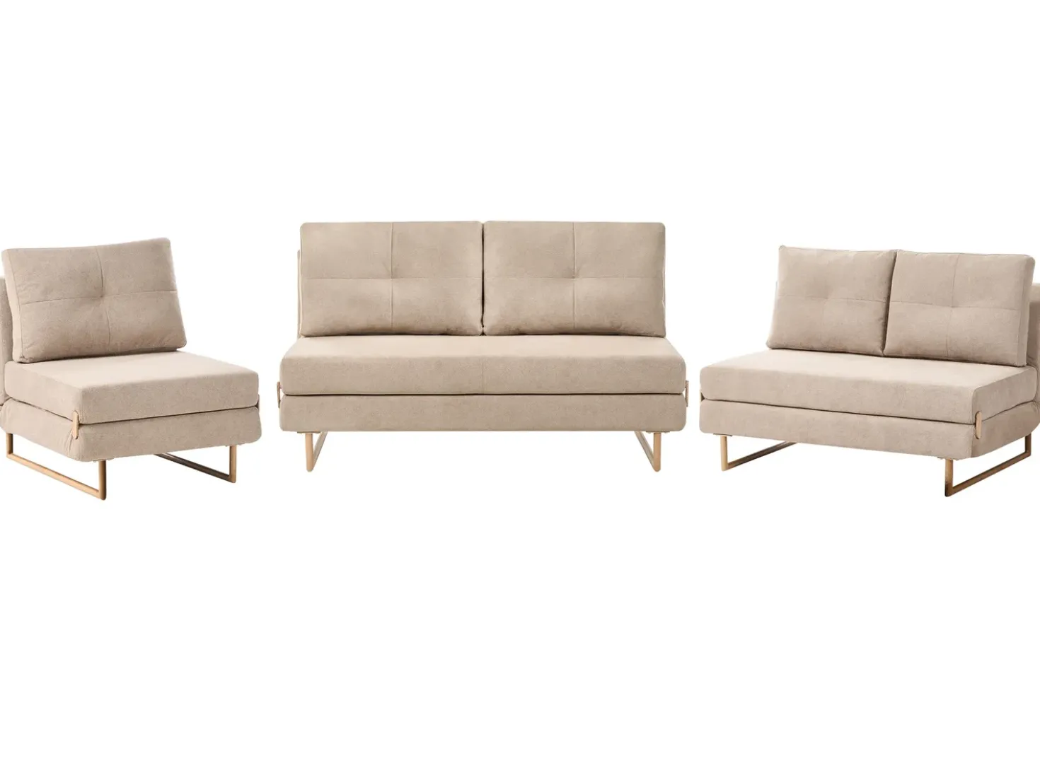 Set da salotto 6 posti JERSLEV Tessuto Marrone chiaro