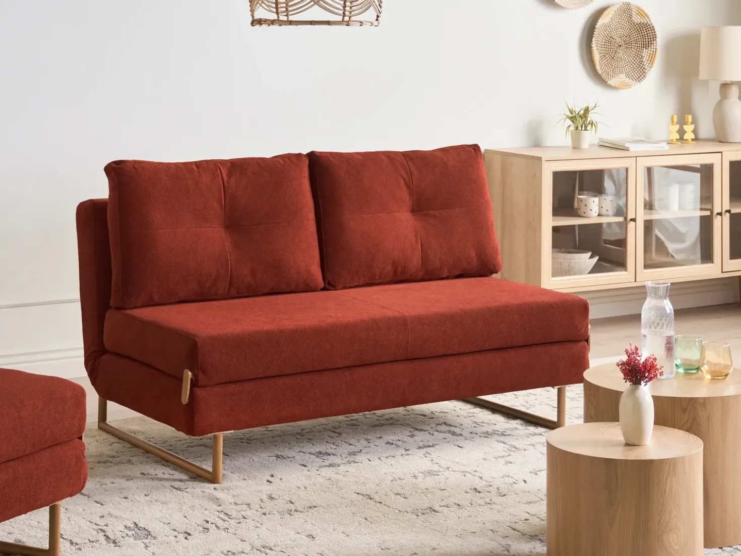 Set da salotto 6 posti JERSLEV Tessuto Rosso