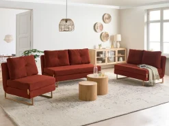 Set da salotto 6 posti JERSLEV Tessuto Rosso