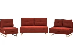 Set da salotto 6 posti JERSLEV Tessuto Rosso