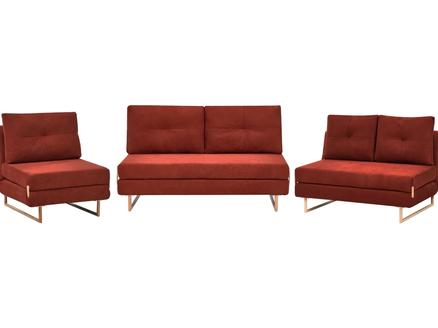 Set da salotto 6 posti JERSLEV Tessuto Rosso