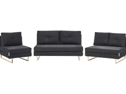 Set da salotto 6 posti JERSLEV Tessuto Nero