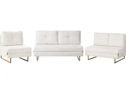 Set da salotto 6 posti JERSLEV Bouclé Bianco sporco