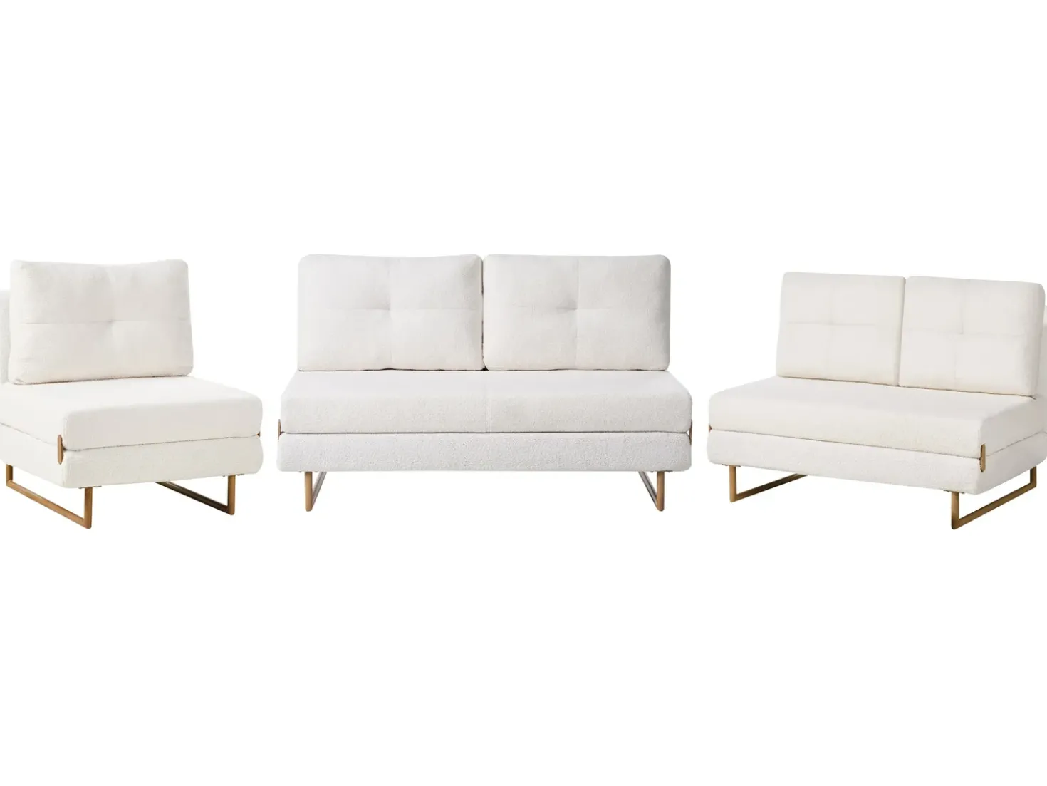 Set da salotto 6 posti JERSLEV Bouclé Bianco sporco