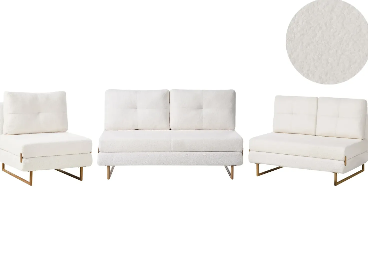 Set da salotto 6 posti JERSLEV Bouclé Bianco sporco