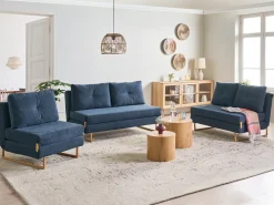 Set da salotto 6 posti JERSLEV Tessuto Blu