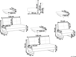 Set da salotto 6 posti JERSLEV Tessuto Blu