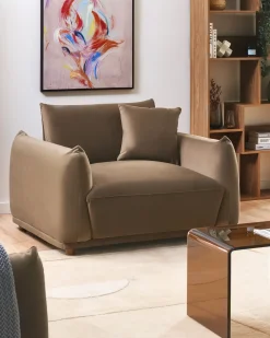 Set da salotto 5 posti JUBEK Velluto Marrone