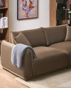 Set da salotto 5 posti JUBEK Velluto Marrone