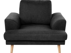 Set da salotto 4 posti KILDAL Tessuto Nero