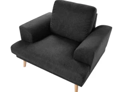 Set da salotto 4 posti KILDAL Tessuto Nero