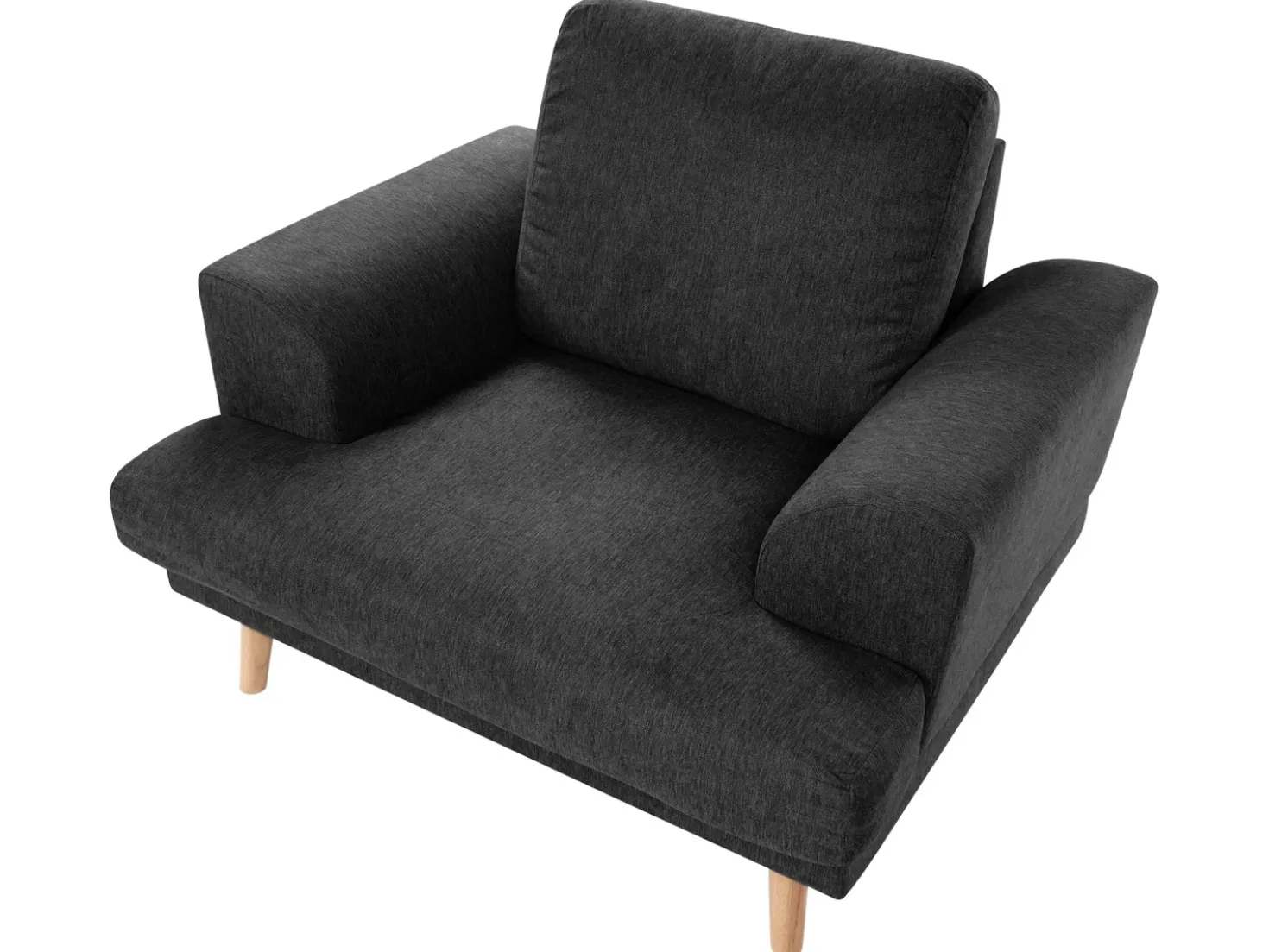 Set da salotto 4 posti KILDAL Tessuto Nero