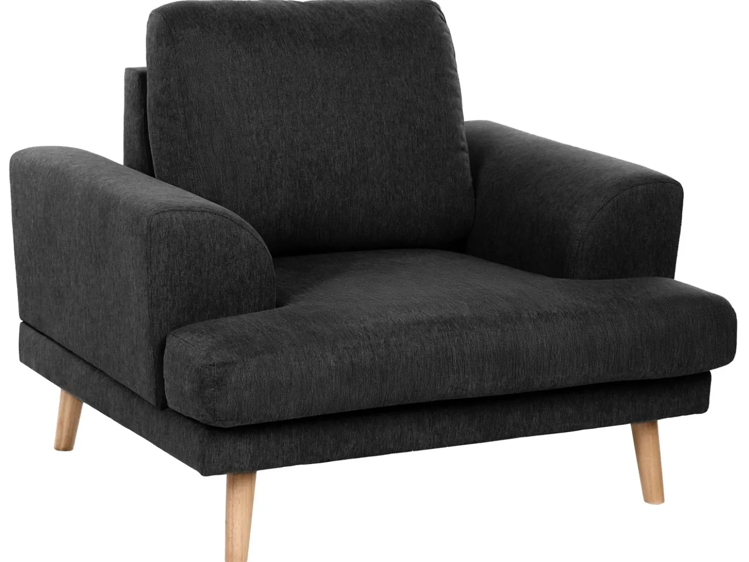 Set da salotto 4 posti KILDAL Tessuto Nero