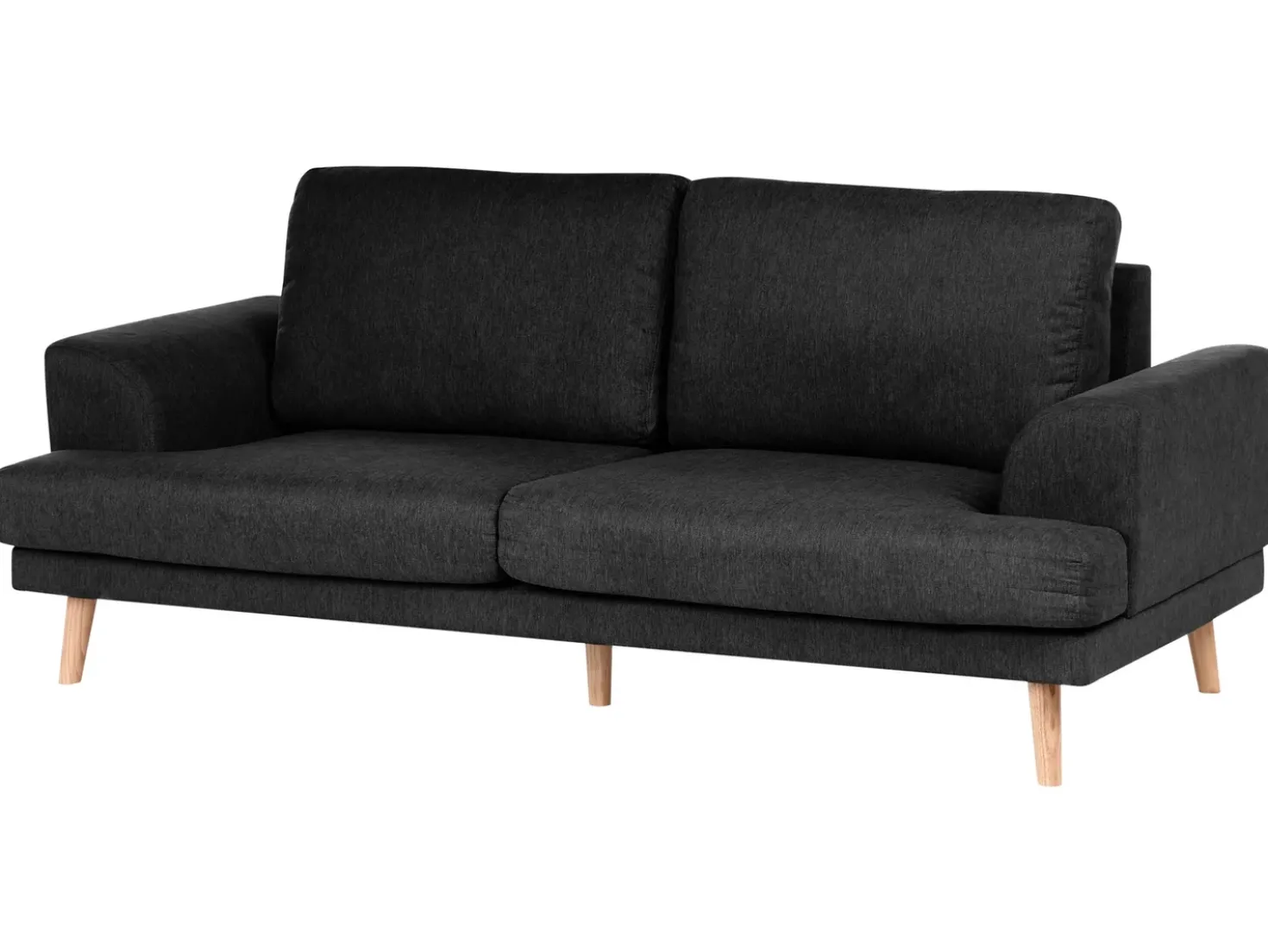 Set da salotto 4 posti KILDAL Tessuto Nero