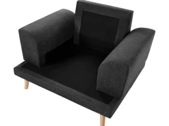 Set da salotto 4 posti KILDAL Tessuto Nero