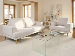 Set da salotto 4 posti KILDAL Tessuto Beige chiaro
