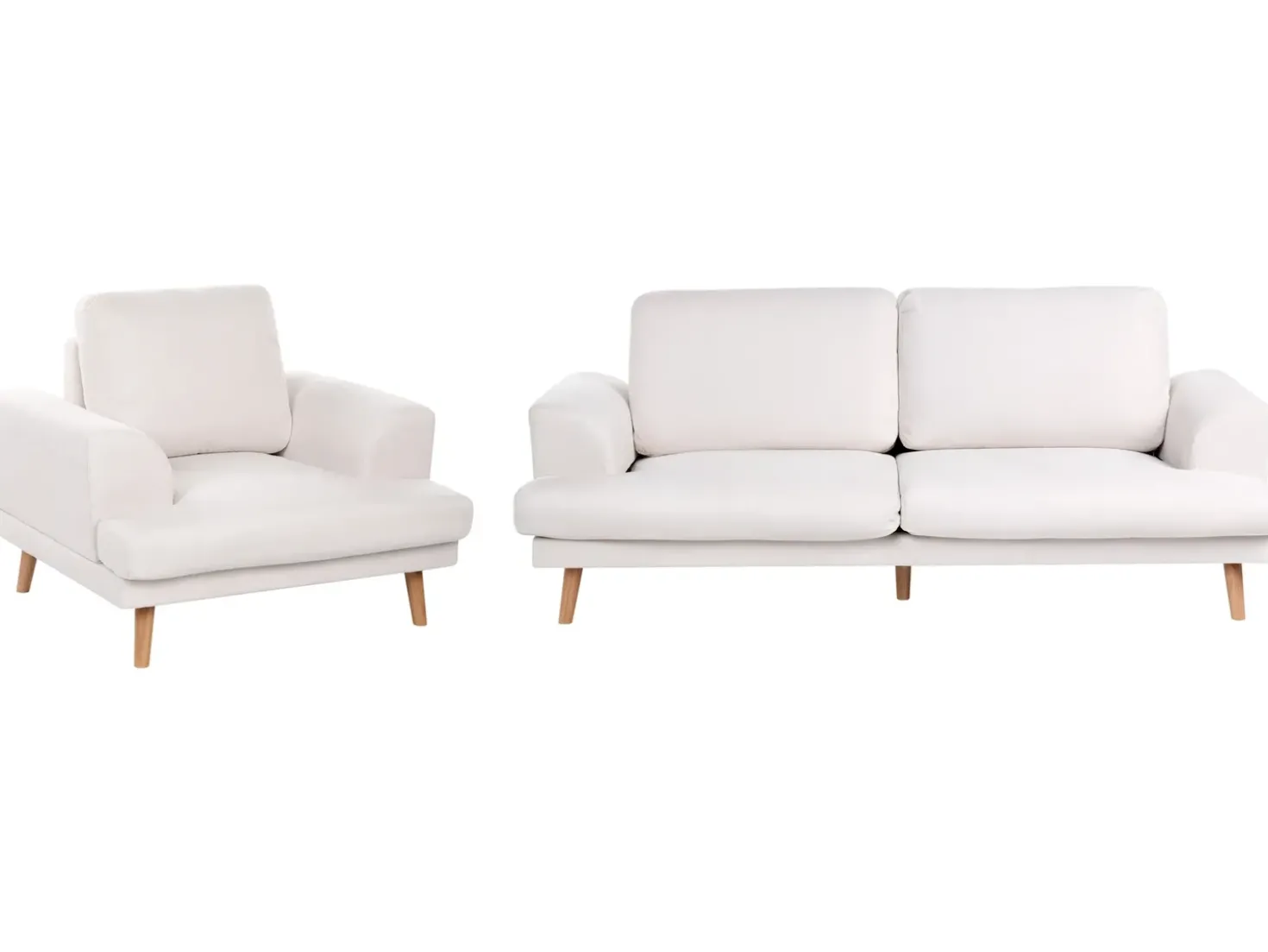 Set da salotto 4 posti KILDAL Tessuto Beige chiaro