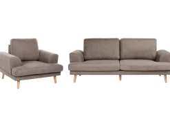 Set da salotto 4 posti KILDAL Tessuto Marrone