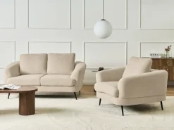 Set da salotto 3 posti KJAER Bouclé Beige chiaro
