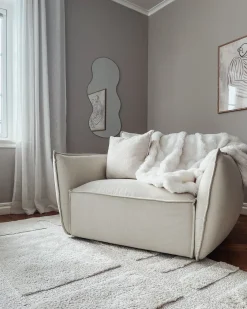Set da salotto 5 posti KUNES Tessuto Beige chiaro