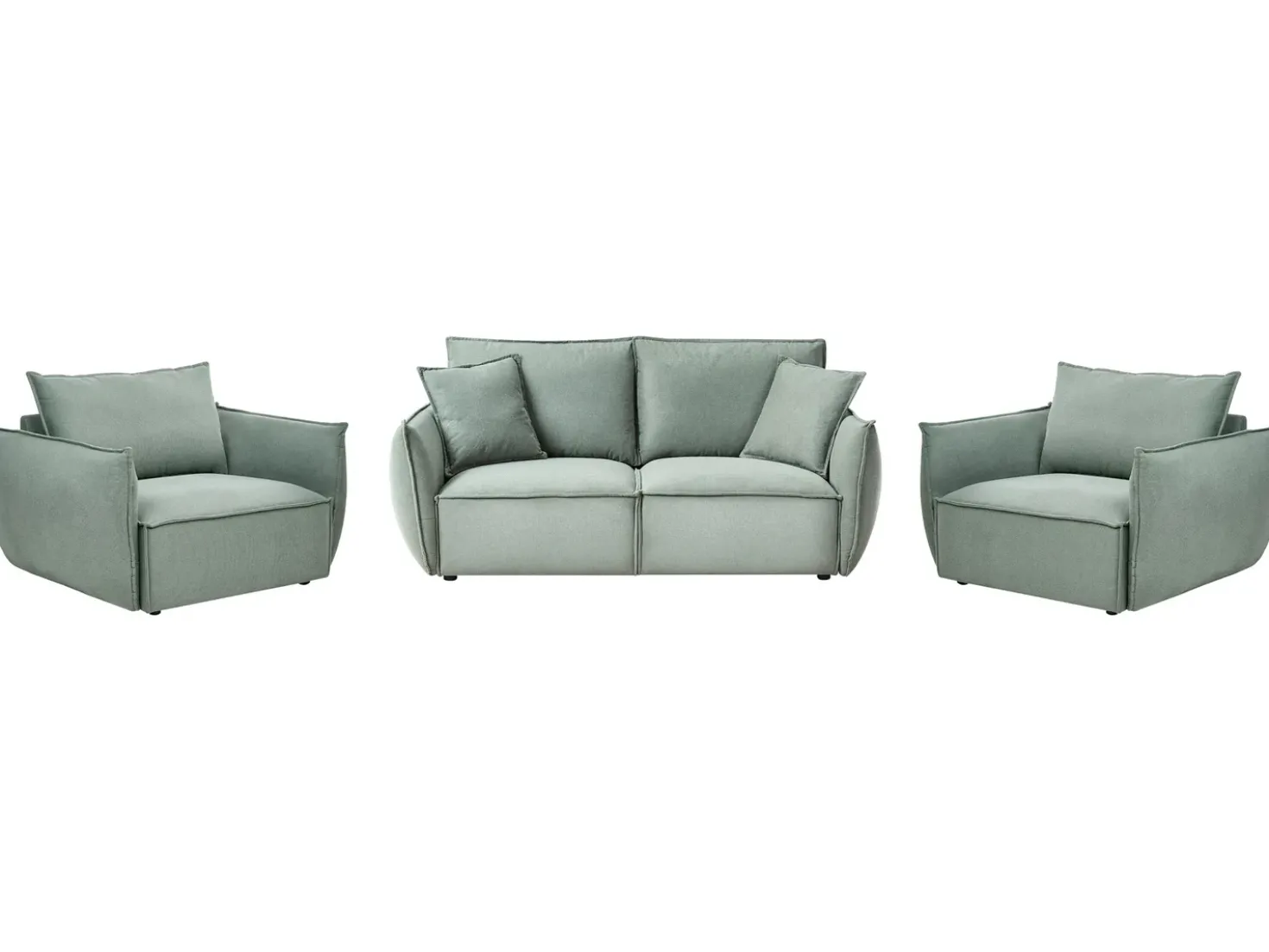 Set da salotto 5 posti KUNES Tessuto Verde chiaro