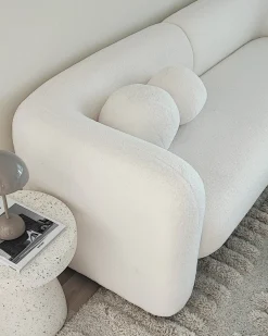 Set da salotto 5 posti LEIREN Bouclé Bianco