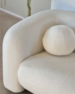 Set da salotto 5 posti LEIREN Bouclé Bianco