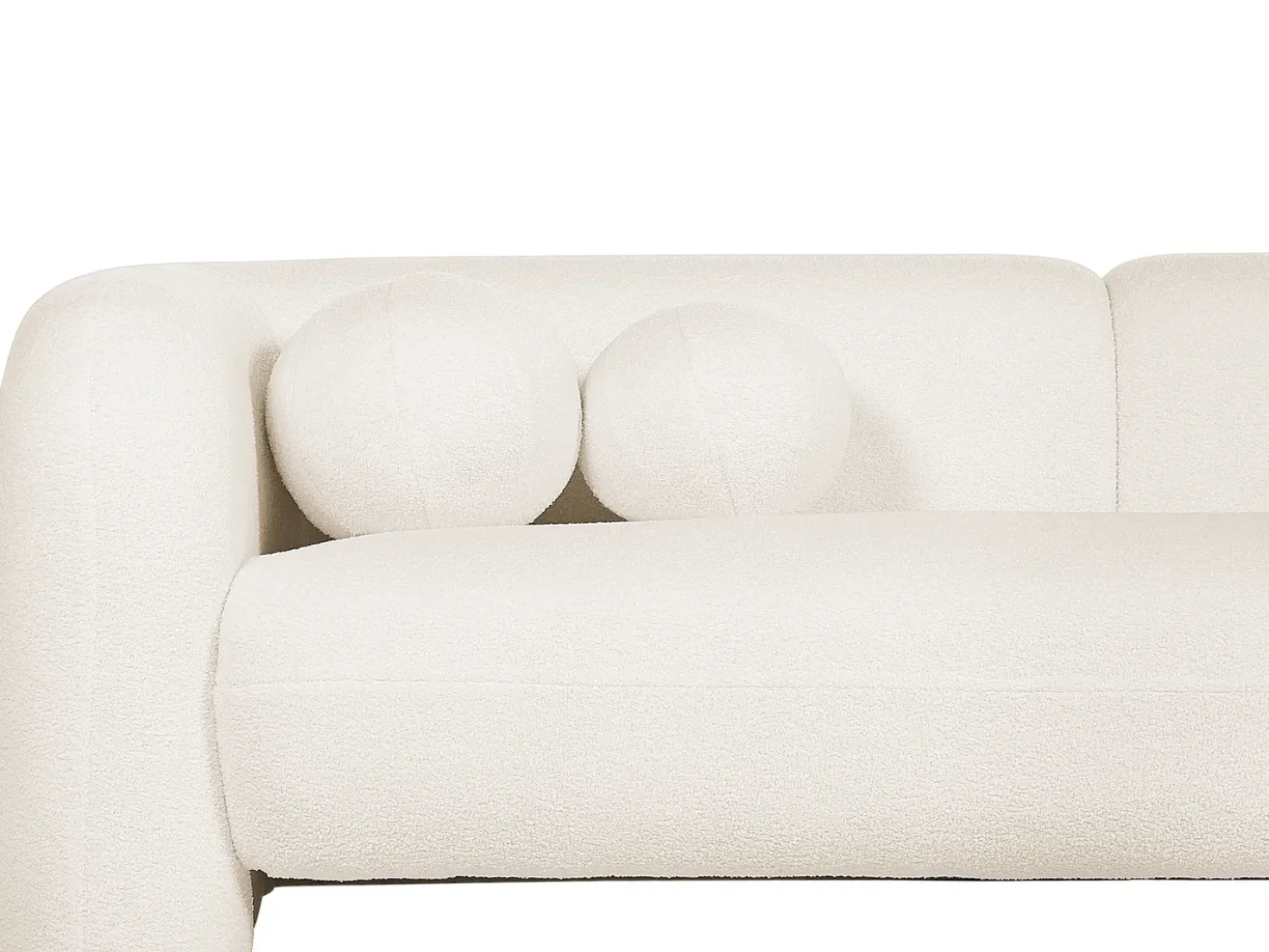 Set da salotto 5 posti LEIREN Bouclé Bianco