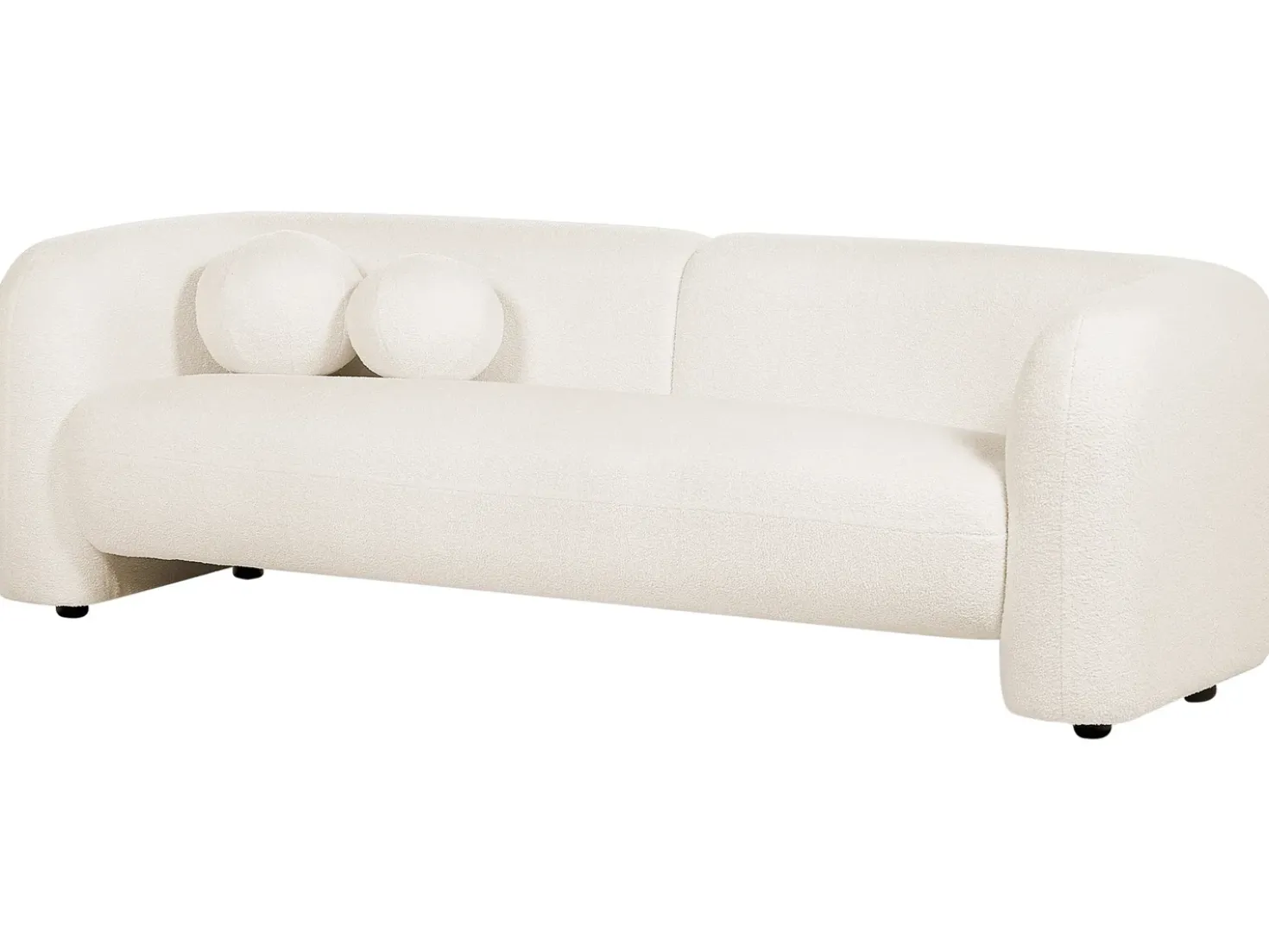 Set da salotto 5 posti LEIREN Bouclé Bianco