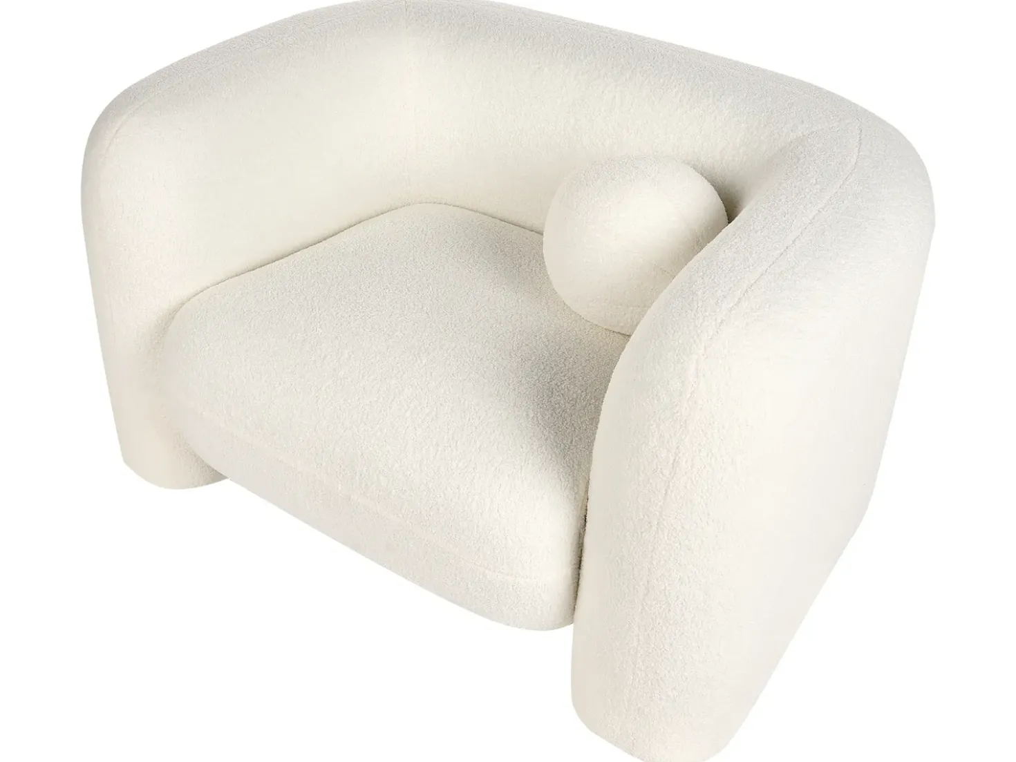 Set da salotto 5 posti LEIREN Bouclé Bianco