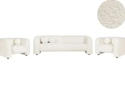 Set da salotto 5 posti LEIREN Bouclé Bianco